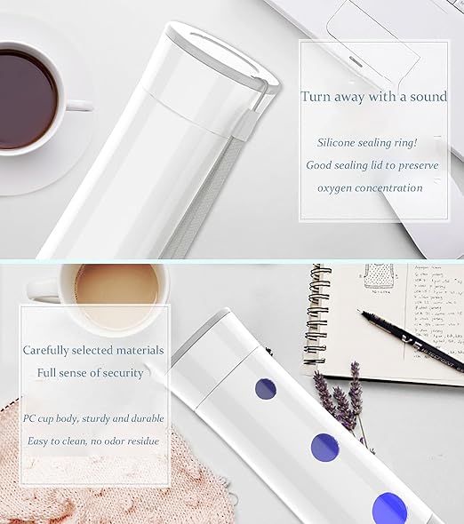 Portable Hydrogen Water Bottle Generator, 350ml USB Charge Hydrogen Water Maker, Rich Water Ionizer Machine for Fitness, Daily Drinking (White)