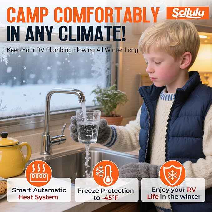75FT Heated Water Hose for RV, Freeze Protection to -45°F, Lead-Free & BPA-Free, Safe Hose for Campers, Gardening, Livestock, Home Use
