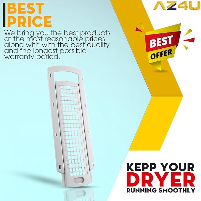 AZ4U Upgraded WE01X25914 WE01X25915 WE22X35337 for GE Washer Dryer Lint Screen Cover Grid | Washer Dryer Lint Screen Cover Grid Guide Compatible with GE, Hotpoint Washer, Dryer Lint Filter Housing