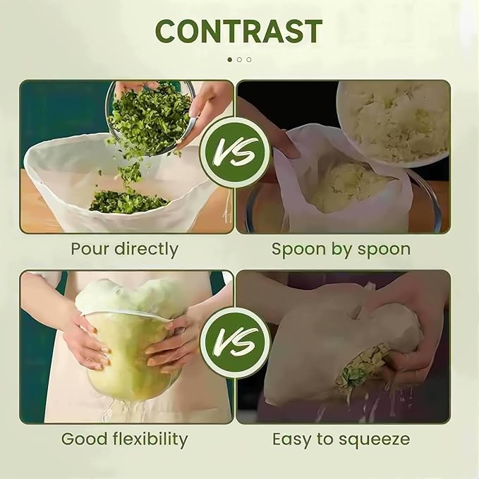 5PCS Cheese Cloth Bags for Straining, Bowl-shaped reusable nylon cheese cloth filter bag, fine mesh multi-purpose food filter bag, suitable for nut milk, juice, soy milk, dumpling fillings. (Small)