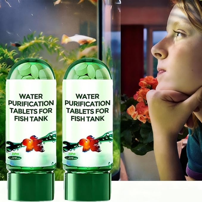 Powerful Aquarium Water Purification Tablet for Fish Tank,Water Purification Tablets for Fish Tank,Remove All Kinds of Turbidity from Fish TankWater (2PC)