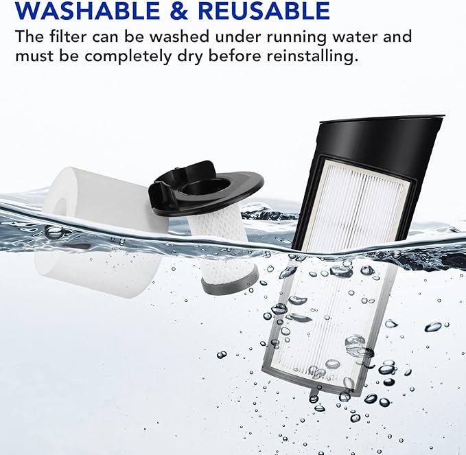 Vacuum Filter Replacement for Shark ICZ362H IC160 IC162 - Accessories Parts for Shark Vertex Pro Powered Lift-Away Cordless Vacuum- 2 Foam Filter and 2 Pre-Motor Filter 1 HEPA Filter and 1 Brush - AquaVibe