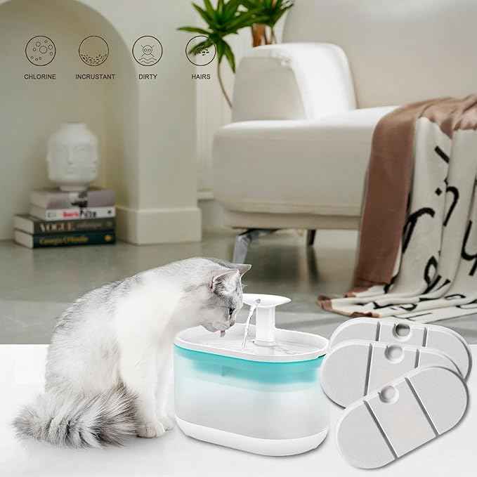 Replacement Filter Compatible with PETLIBRO® BPA-Free Capsule Pet Water Fountain, 71oz/2.1L, Pack of 12