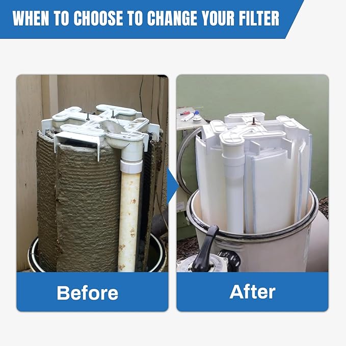FG-1004 DE Grid Filter Compatible with FS-2004, PFS2448, FC-9540, FNS 48, PG-1904, 59002300, 48 Sq.Ft DE Grid Swimming Pool Filter Cartridge, 7 Full + 1 Partial
