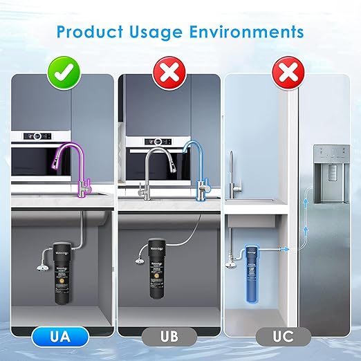 Waterdrop 10UA-UF 𝟎.𝟎𝟏 μ𝐦 𝐔𝐥𝐭𝐫𝐚 𝐅𝐢𝐥𝐭𝐫𝐚𝐭𝐢𝐨𝐧 Under Sink Water Filter for Baçtёria Reduction, 11000 Gallons, Reduces Lead, Chlorine, Bad Taste & Odor, Direct Connect to Kitchen Faucet