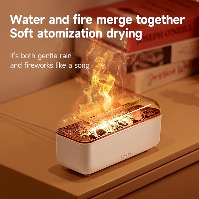 Colorful Flame Essential Oil Diffuser, Mist Humidifier, Aroma Diffuser with Timing Auto-Off 300ml (Black)