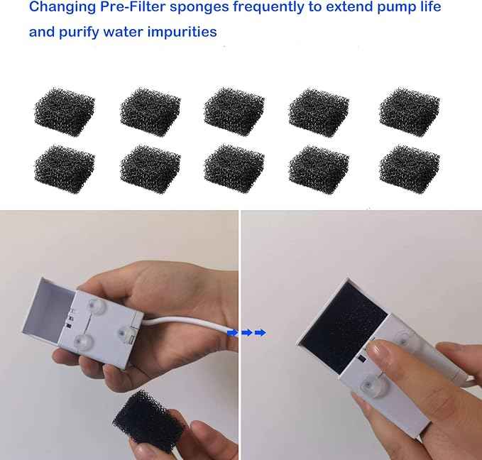 12-Pack Cat Water Foutain Filters & Pre-Filter Sponges Replacement, Compatible with Veken 95oz/2.8L Cat Fountain Dog Water Dispenser