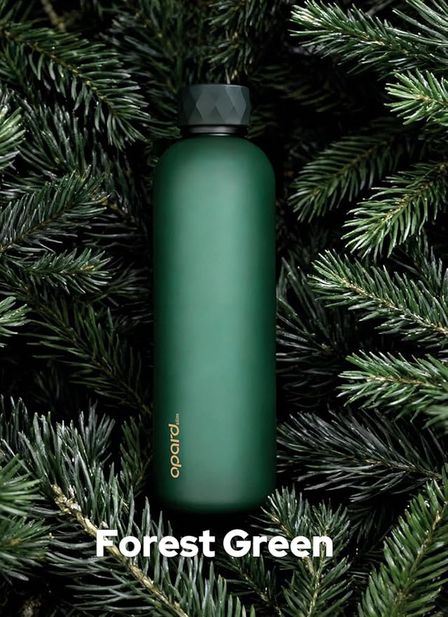 Opard Slim Pro Water Bottle 27oz, Plastic Water Bottle BPA-Free, Facetted Rubberized Grip-Texture Monocap, Leakproof Screw Top, Forest Green, Reusable for Travel School Sport Gym Hiking