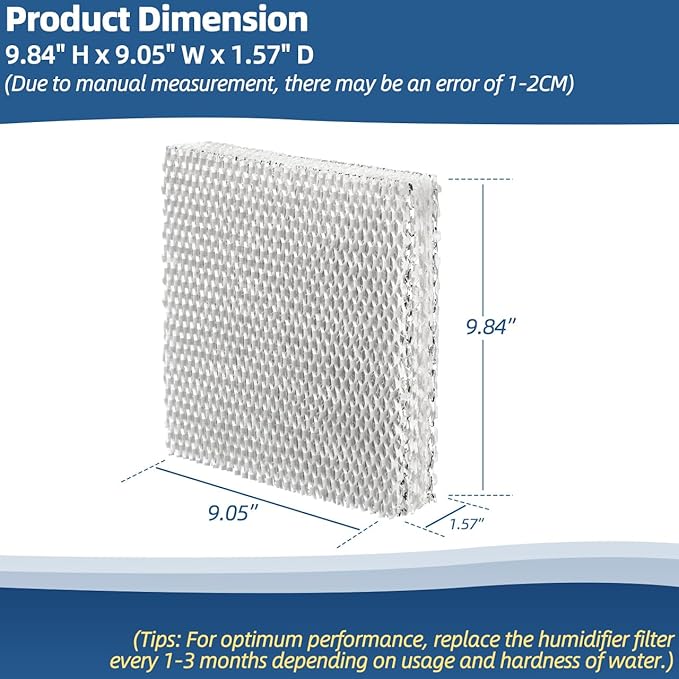 HC22P Humidifier Filter Pad Replacement Wicks Compatible with Honeywell HC22P1001, HC22E1003, HC22A1007, HE100, HE150, HE220, HE225, HE240 & Aprilaire 110 220 550 Water Panel (Pack of 4)