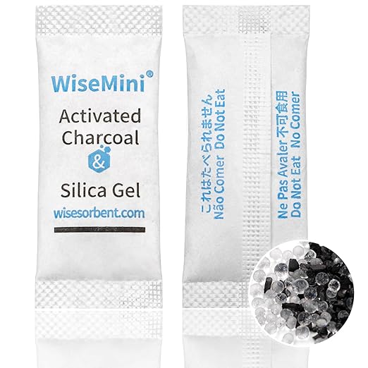 8000Pcs 0.5g Desiccant Deodorizer Sachet, High Absorption Capacity for Moisture & Odor, Food Safe Silica Gel & Coconut Shell Activated Carbon Packs for Storage