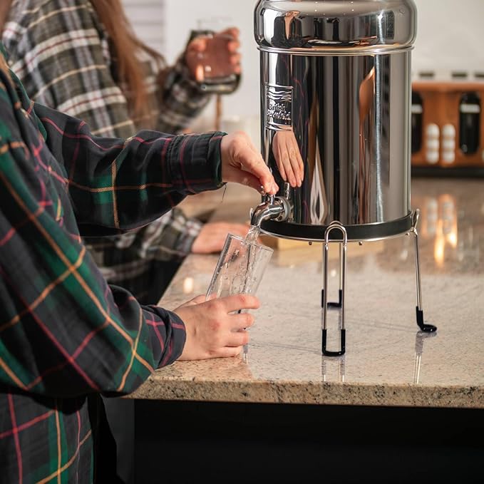 Gravity-Fed Water Filter System Stand, Compatible with Doulton British Berkefeld or Berkey Filtration Systems, 9 inch diameter