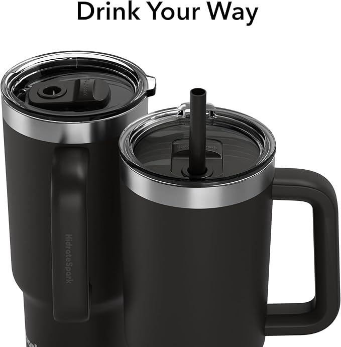 Hidrate Spark PRO 2 30oz Tumbler – Smart Hydration Tumbler with Clinically Accurate Water Tracking & Extended Battery Life - Syncs with Apple Health, Fitbit, Smart Rings & Smart Watches - Black