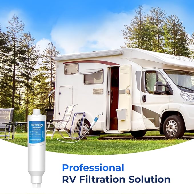 Waterdrop RV/Marine Water Filter, Camper Water Filter, NSF Certified, Garden Hose Filter, Greatly Reduces Chlorine, Bad Taste, Odor, 2 Pack