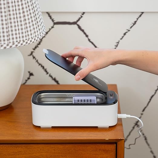 UV-C Ultrasonic Cleaner, 46KHz Portable Jewelry Cleaner, 18Oz, Clean Pod Glasses Cleaner Sterilizer Machine Cleaning Sets, Sonic Cleaner for Jewelry Necklace Glasses Watch Denture Aligner Bracelets