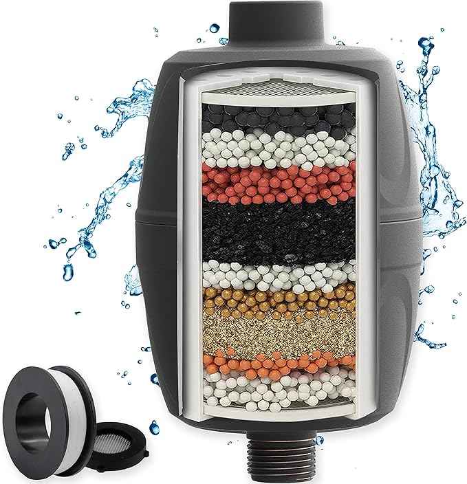 Aqua Elegante 16-Stage Shower Filter - Universal Showerhead Water Filters To Remove Chlorine + Hard Minerals - Bath Purifier And Filtered Softener System With Activated Charcoal - Oil-Rubbed Bronze