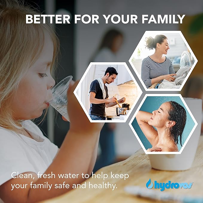 HYDROVOS 10" x 2.5" Whole House Water Filter, CTO Carbon Water Filter Replacement, High Efficiency 2-in-1 GAC & PP Removes Sediment, Chlorine, Pack of 4