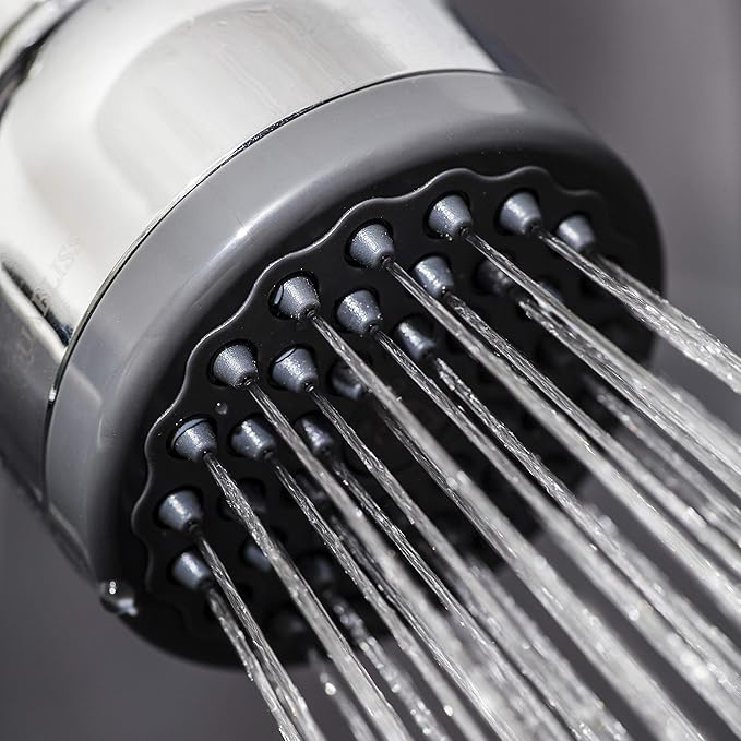 AquaBliss SF100 Revitalizing Shower Filter with 3 SFC100 Cartridges & TurboSpa 3" High Pressure Shower Head - Chrome