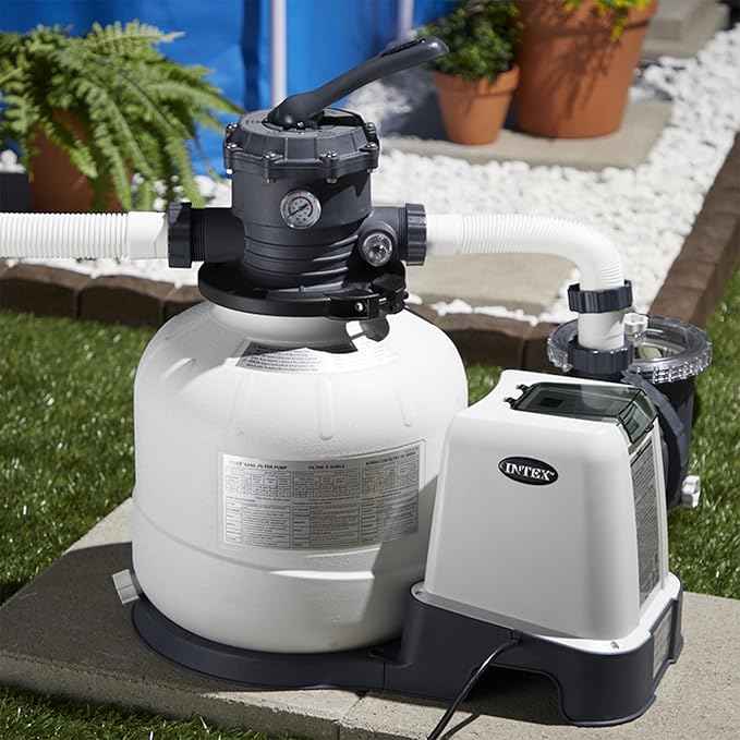 INTEX 2,800 GPH Krystal Clear Sand Filter Pump for Above Ground Pools, Swimming Pool Pump with Automatic Timer - Improved Circulation, Filtration, & Clarity