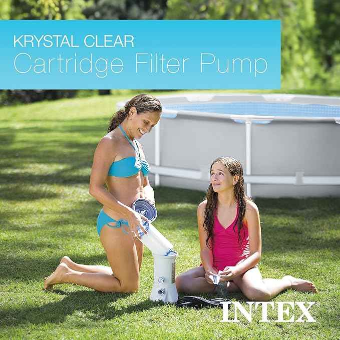 Intex C2500 Krystal Clear Cartridge Filter Pump for Above Ground Pools: 2500 GPH Pump Flow Rate – Improved Circulation and Filtration – Easy Installation – Improved Water Clarity – Easy-to-Clean