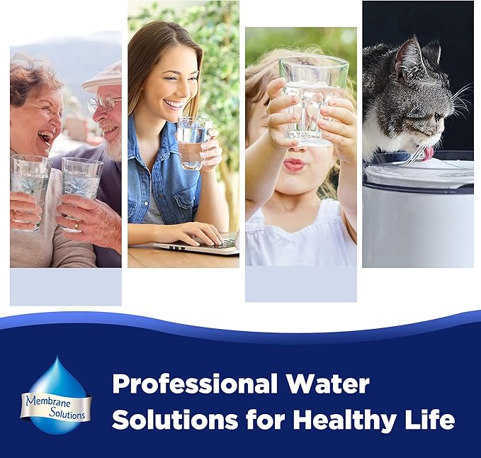 Membrane Solutions 50 Micron Sediment Water Filter Replacement Polypropylene Cartridge 10"x 2.5" for Whole House RO System, Compatible with Aqua-Pure AP110, GE FXUSC, WHKF-GD05, Culligan P5-6 Pack