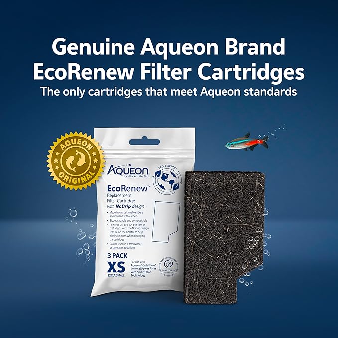 Aqueon Aquarium Fish Tank EcoRenew Filter Cartridge, Extra Small 3 Pack - AquaVibe