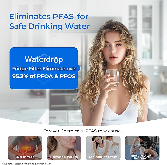 Waterdrop EDR3RXD1 Replacement for Everydrop® Filter 3, 4396841, 4396710, WD-F08, Kenmore® 46-9083, 46-9030 Refrigerator Water Filter, 3 Filters