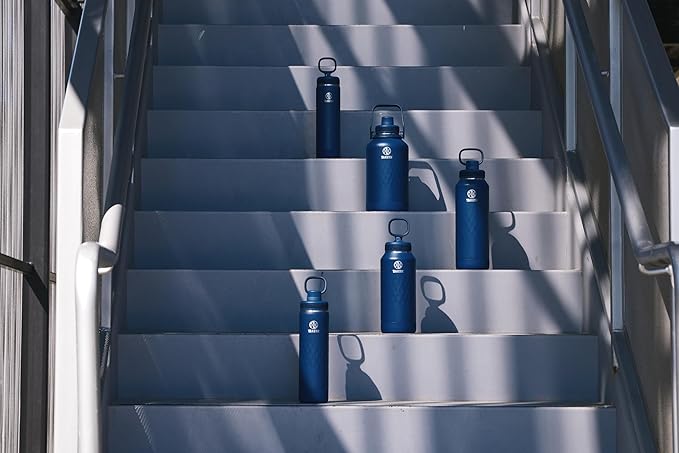 Takeya Sport 40 oz Triple-Insulated Stainless Steel Water Bottle, Spout Lid – Leakproof, Sweatproof, BPA-Free, Keeps Drinks Cold 36 Hrs, Hot 14 Hrs – Indigo
