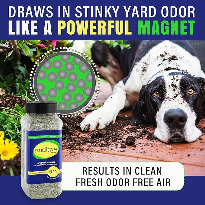 SMELLEZE 2 lb. Yard Odor Eliminator for Dogs – Long-Lasting Turf Cleaner for Pet Urine Outdoor & Poop | Safe for People, Pets, Plants & Planet | Works on Grass, Gravel, Patios & Kennels