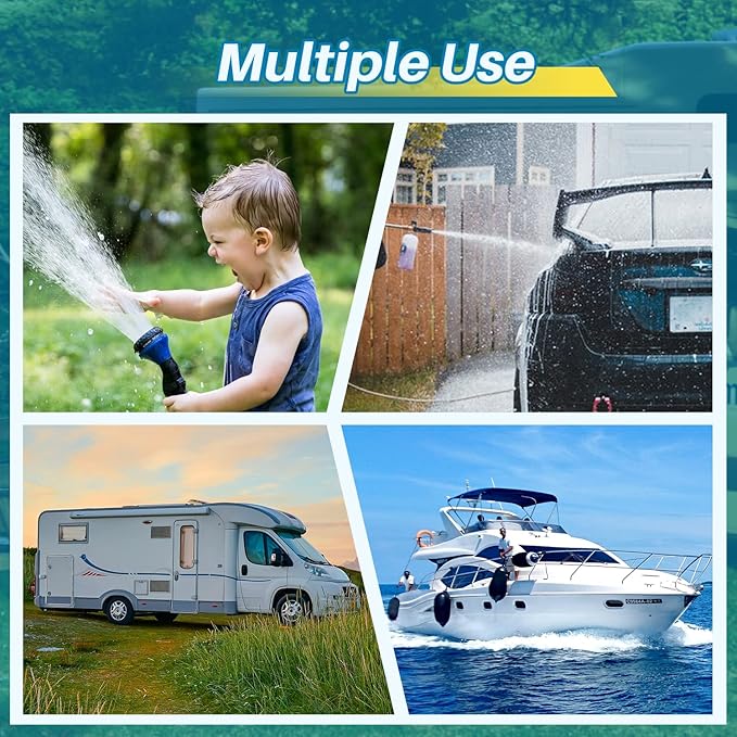 2-Pack PrimaPure RV Inline Water Filter KDF Activated Carbon Replacement for Camco 40043 Standard Water Hose, Garden Hose, Camping with1 Flexible Hose Certified To NSF/ANSI 42 by IAPMO R&T