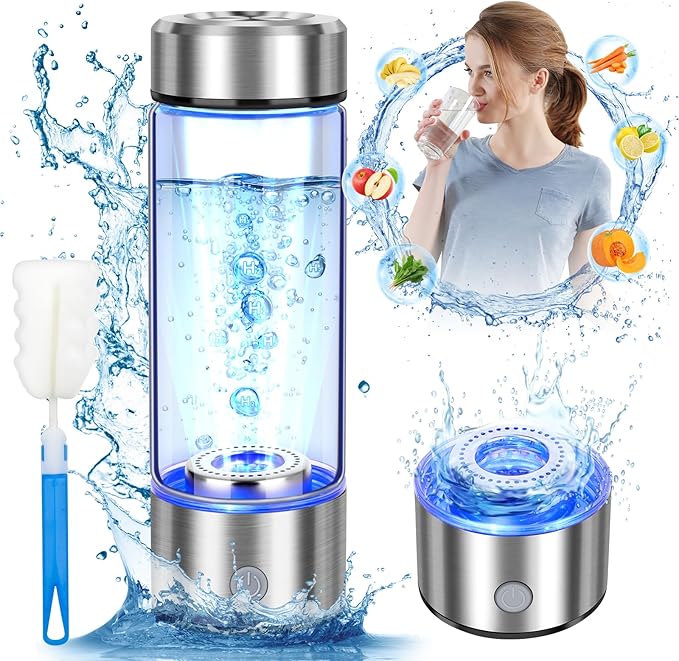 Upgrade Hydrogen Water Bottle, Hydrogen Water Generator with Advanced SPE PEM Technology, 420ml(14OZ) Hydro Water Machine, Portable Water Ionizer for Travel, Office, Fitness & Everyday Hydration