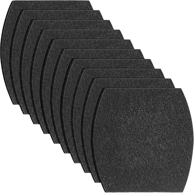 Jecery 10 Pcs Activated Carbon Cat Litter Box Replacement Filters Compatible with Petmate Booda Clean Step 6.3 x 5.91 Inches Filters to Absorbs Odors and Controls Damp for Keeping Fresh