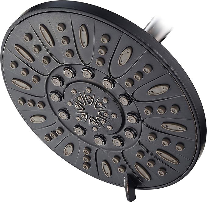 AquaDance Oil Rubbed Bronze High Pressure 6-Setting 7" Rain Shower Head – Angle Adjustable, Anti-Clog Showerhead Jets, Tool-Free Installation-USA Standard Certified-U.S. Brand – 1.8 GPM