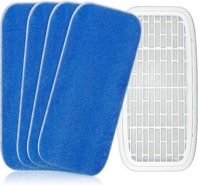 12.875” x 5.5” RV AC Air Filter Replacement Compatible with Entegra Luxury Fifth Wheel Air Conditioner - 4 Pack Air Conditioning Unit RV Foam Pad for Camper Vent MERV 6 AC 160g Filter, Blue - AquaVibe