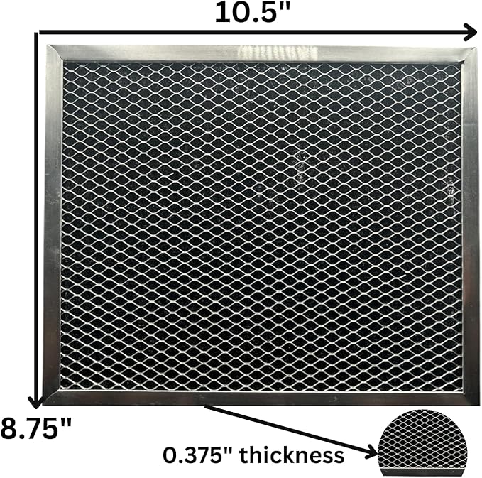 4-Pack Charcoal Range Hood Filters – Compatible with Broan 39000, 51000, 53000 Series – 8.75" x 10.5" Aluminum Grease & Smoke Trap Insert for Ductless Kitchen Hoods