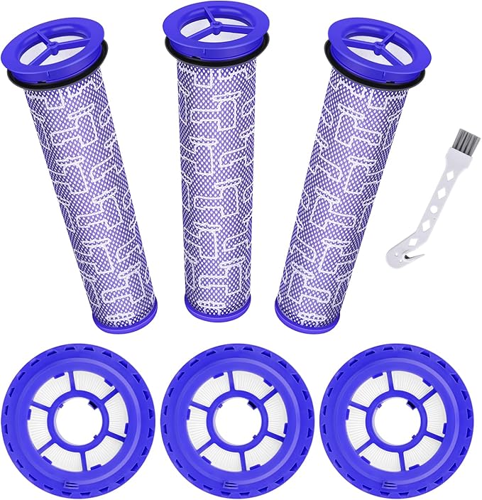 Filter Kit Compatible with Dyson UP13, Ball Animal 3, DC65, DC41, DC66, UP20, and Ball Animal 2 Vacuums – 3 Post Filters & 3 Pre Filters Replaces Parts #920769-01 & 920640-01 - AquaVibe