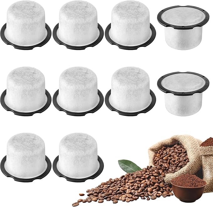 Qualirey 10 Pack Coffee Water Filter Replacement, Compatible with Café and GE Profile Grind & Brew Machine, Charcoal Coffee Filter Cartridges, Replacement for C7CGFLTR, Replace Every 3 Months - AquaVibe