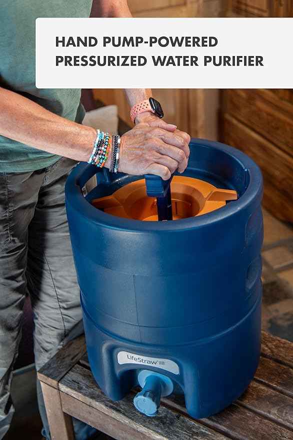 LifeStraw Escape – High-Flow Portable Pressurized Water Purifier with 3-Stage Filtration for Group Use, Emergency Preparedness, and Outdoor