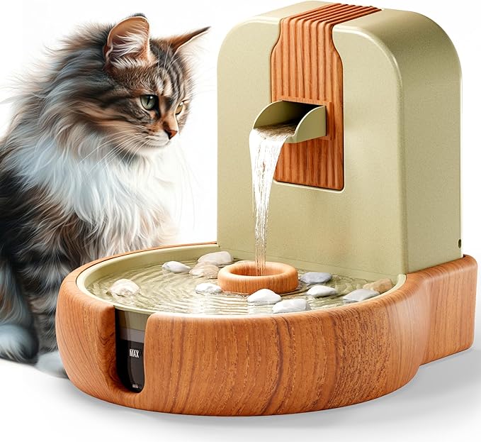 Cat Water Fountain – Eco-Friendly Zen Cat Fountain with Feng Shui Design, Splash-Free, Easy to Clean, Premium Filtration, Water Fountains for Cats Indoor, Great Cat