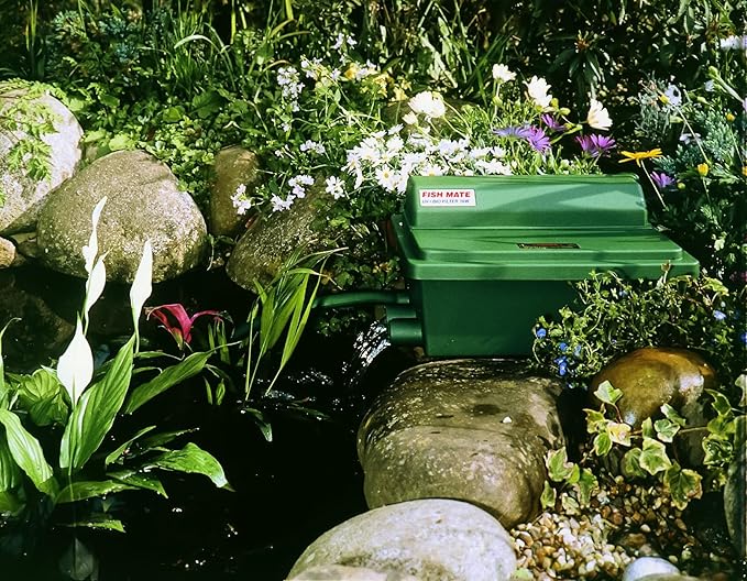 Fish Mate 500GUV Gravity Pond Filter - UV + Biological Filtration for Clearer Water, Ideal for Ponds up to 500 Gallons