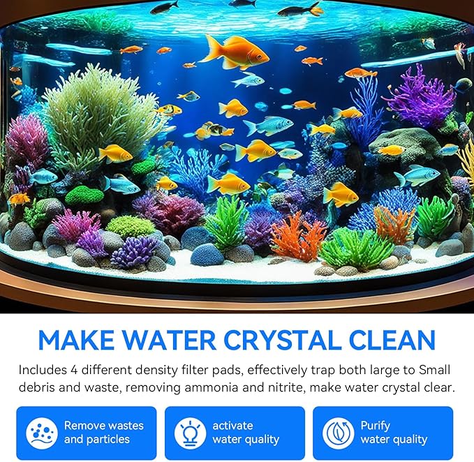 Canister Filter Pads Compatible with SUNSUN HW-302 /505A and Aqua top CF-300 Canisters Filters Sponges Replacement for Polar Aurora 265GPH Canister Filter for Aquarium Fish Tank and Turtle Tank -16PCS