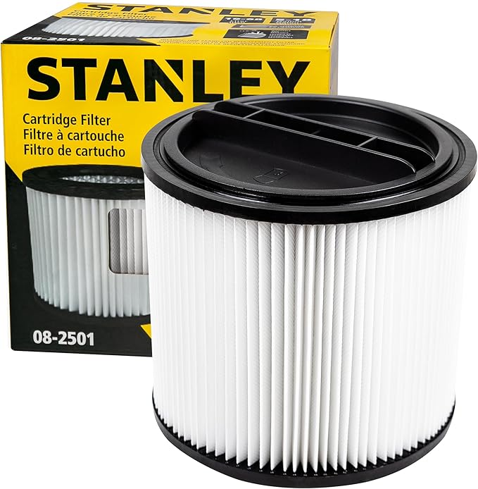 STANLEY Vacuum Filter Replacement 08-2501, Fit for Most 5-18 Gallon Wet Dry Vacuum Cleaner, Compatible with SL18115, SL18115P, SL18116, SL18116P, SL18191P, SL18199P, SL18117, SL18701P-10A, SL18410P-5A - AquaVibe