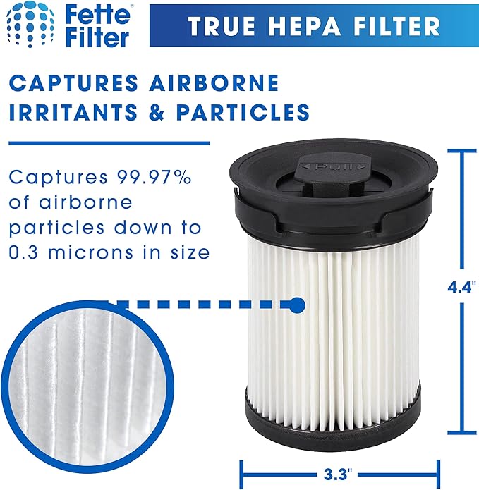 Fette Filter - Fine Dust Vacuum Filter Compatible with Miele TriFlex HX1 FSF Cordless Stick Vacuum Cleaners Series - Pack of 2 - AquaVibe