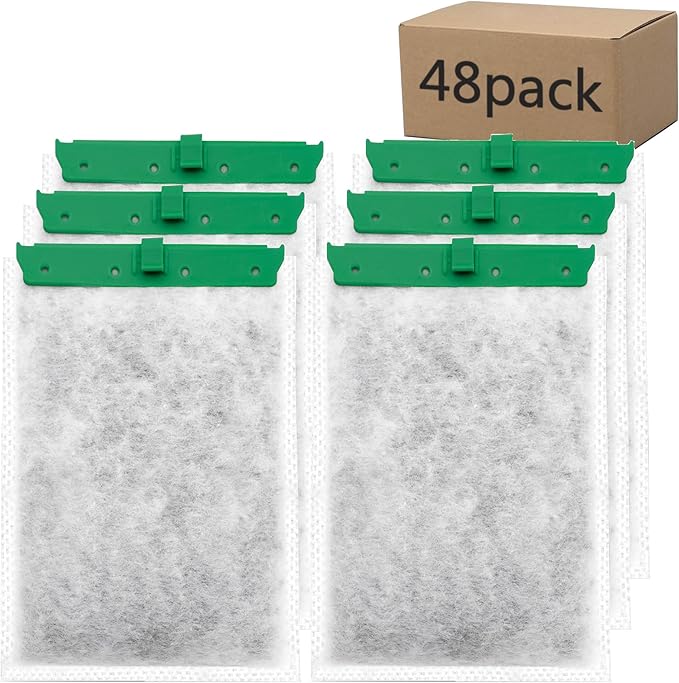 Aquarium 48 Pack Medium Filter Cartridges Compatible with Whisper Filters 10i IQ10 PF10 Power Filters
