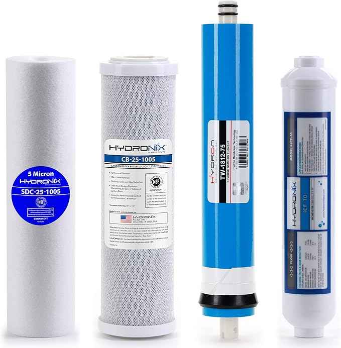Smart Pack Water Filters Reverse Osmosis Replacement Filter Set RO Cartridges 4 Stage w/ 75 GPD Membrane