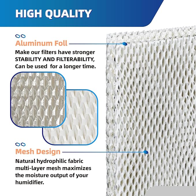 Ximoon Humidifier Filter Pad HC22P Replacement Wick Filters Compatible with Honeywell HE100 HE150 HE220 HE225 HE240 Qty 2 - AquaVibe