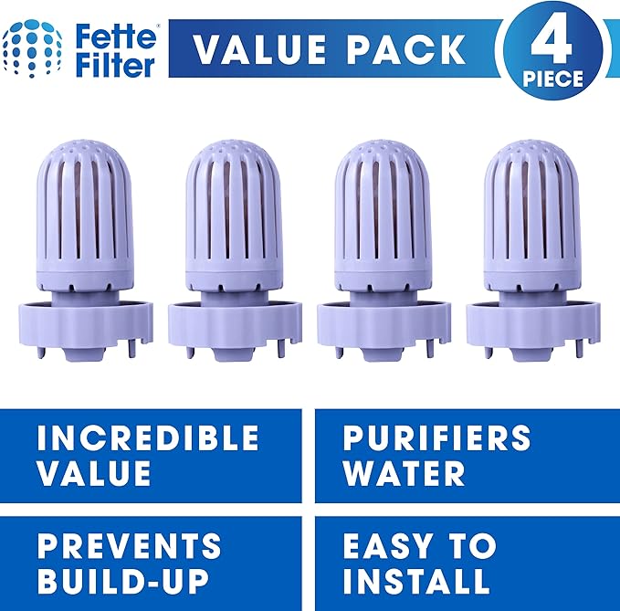 Fette Filter - 4 Pack Premium Humidifier Demineralization Cartridge Filters Compatible with Air Innovations HUMIDIF Humidifier, Demineralization Cartridge Filters Silver