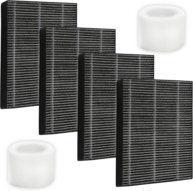DerBlue 4pcs Wick Replacement Filter and 2pcs Top Fill Humidifier Replacement Filters Compatible with LEVOIT Superior 6000S Smart Evaporative Humidifier