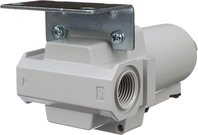 PneumaticPlus SAF400-N04B-MEP Compressed Air Particulate Filter 1/2" NPT, 10 Micron - Metal Bowl w/Manual Drain, Bracket - AquaVibe