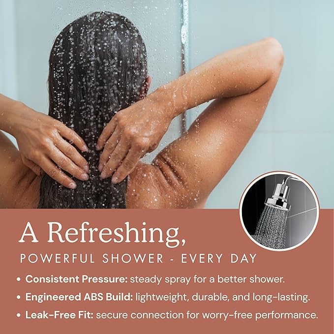 Filtered Shower Head for Hard Water | Reduce Chlorine & Heavy Metals for Improved Skin & Hair Health | High Pressure Water Softener Shower Head [Brushed Nickel]