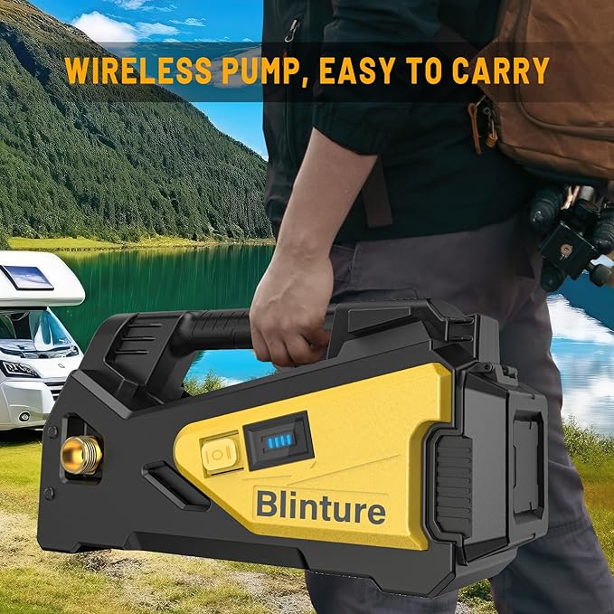 Battery Operated Transfer Pump Compatible with DeWalt 20V, 2Ah-9Ah Large Battery, Potable Cordless Water Pump, Self-Priming Power Water Pumps, 300GPH 48FT for Boat/RV/Tank(Not include Battery)